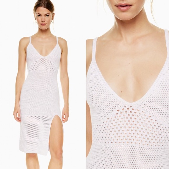 Aritzia Dresses & Skirts - Aritzia Dress Womens XS Wilfred Evie Crochet Pastel Boho Whimsical Midi Lavender